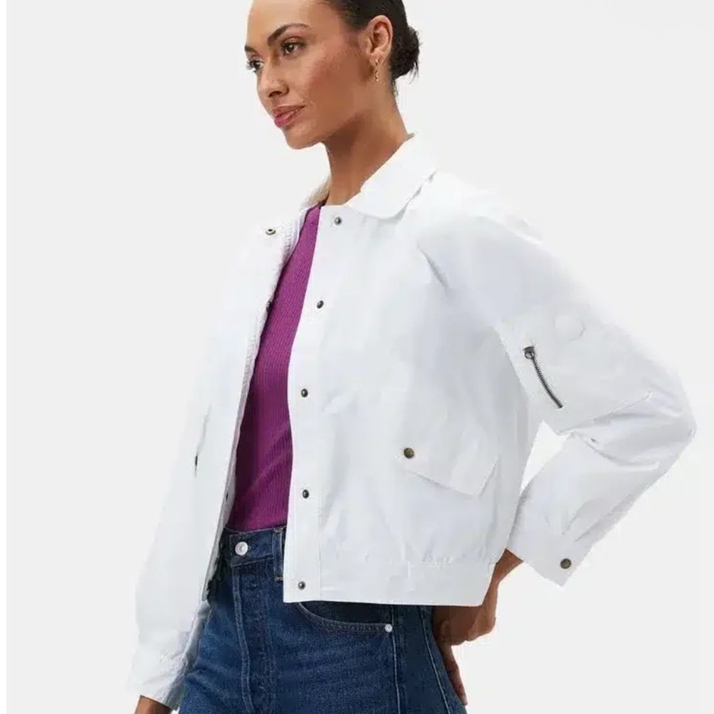 Save the Duck White Lightweight Button-Front Jack… - image 8